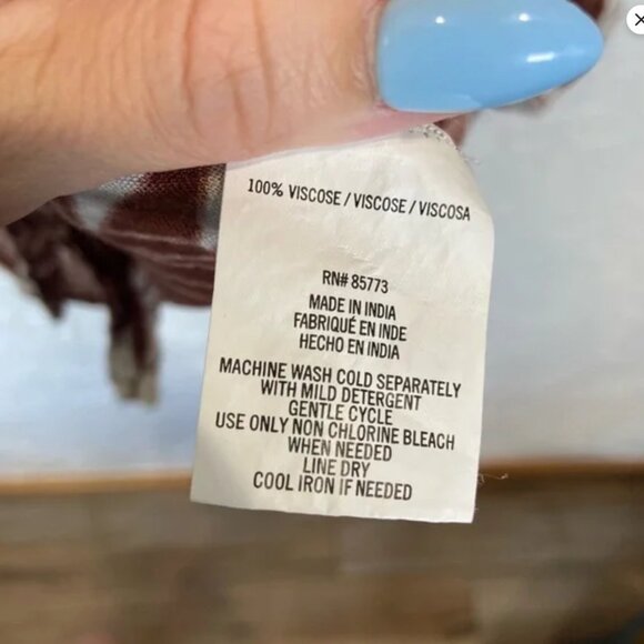 O'Neill Brown Palm Print Wrap Style Top Size Xs - Picture 5 of 7